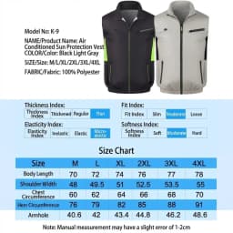 Sleeveless Fan Cooling Vest Air Conditioned Clothing for Summer Outdoor Work, Heat Relief Cooling Jacket for Men Women