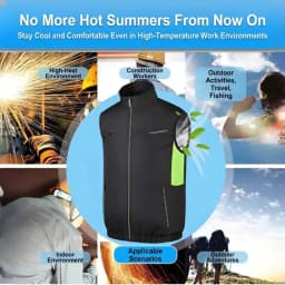Sleeveless Fan Cooling Vest Air Conditioned Clothing for Summer Outdoor Work, Heat Relief Cooling Jacket for Men Women