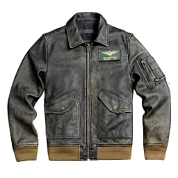 Bomber 45P Genuine Leather Jacket.Vintage Plus Size Real Cowhide Coat.Mens Classic Oversize Leather Cloth