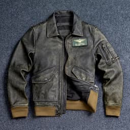 Bomber 45P Genuine Leather Jacket.Vintage Plus Size Real Cowhide Coat.Mens Classic Oversize Leather Cloth