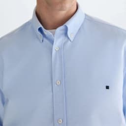 PG Men's button-down shirt Pure color long style Casual business formal shirt Suitable for men's office and daily wear