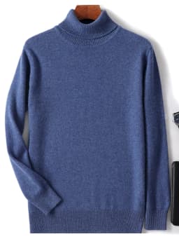 Autumn Winter Men Wool Turtleneck Pullover Long Sleeve Basic Cashmere Sweater 100% Merino Wool Knitwear Smart Casual Clothing