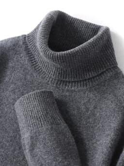 Autumn Winter Men Wool Turtleneck Pullover Long Sleeve Basic Cashmere Sweater 100% Merino Wool Knitwear Smart Casual Clothing