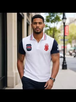 TS New Arrivals Men's Polo Shirts Short Sleeve USA Royal Luxury Embroider Number 3 Collar Tee Shirts Male Clothing US SIZE 7XL