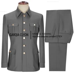2 Pieces Men's Slim Fit With 4 Real Pocket Single Breasted Suit Formal Suits Groomsmen Wedding Tailored Fit (Blazer+Pants)