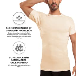 WESPROJECT Micro Modal Sports Anti Sweat Proof T Shirt Slim Fit Crew Neck Black T-Shirt