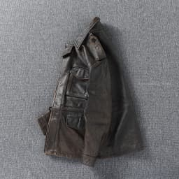 Classic M43 Trench Coat Cowhide Military Genuine Leather Jacket Medium and Long Multi-pocket Mens Vintage Leather Jacket