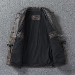 Classic M43 Trench Coat Cowhide Military Genuine Leather Jacket Medium and Long Multi-pocket Mens Vintage Leather Jacket