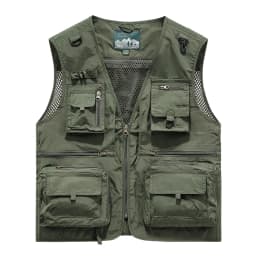 Men's Summer Vest Multipockets Mesh Lined Breathable Sleeveless Jacket Thin Outdoor Fishing Photographer Tool Waistcoat Men