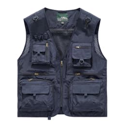 Men's Summer Vest Multipockets Mesh Lined Breathable Sleeveless Jacket Thin Outdoor Fishing Photographer Tool Waistcoat Men