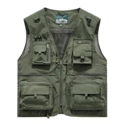Men's Summer Vest Multipockets Mesh Lined Breathable Sleeveless Jacket Thin Outdoor Fishing Photographer Tool Waistcoat Men