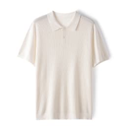 Summer New T-Shirt Men's POLO Collar Pullover Top Casual Knitted Mulberry Silk Short Sleeve Solid Color Business Bottom Shirt