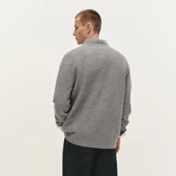 Semir Knitted Sweater Men Winter Half-Open Placket High Collar Wool Blend 2025 New Basic Pullover Men's Clothing