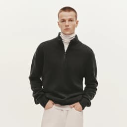 Semir Knitted Sweater Men Winter Half-Open Placket High Collar Wool Blend 2025 New Basic Pullover Men's Clothing