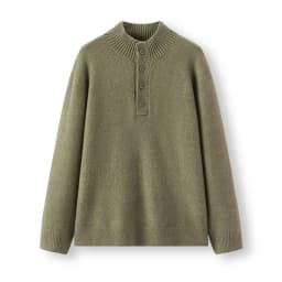 Semir Knitted Sweater Men Winter Half-Open Placket High Collar Wool Blend 2025 New Basic Pullover Men's Clothing