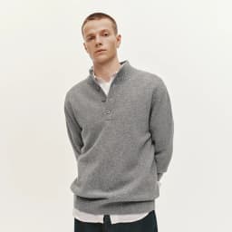 Semir Knitted Sweater Men Winter Half-Open Placket High Collar Wool Blend 2025 New Basic Pullover Men's Clothing