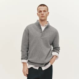 Semir Knitted Sweater Men Winter Half-Open Placket High Collar Wool Blend 2025 New Basic Pullover Men's Clothing