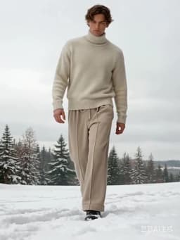 Autumn And Winter New Thick Leisure Cashmere Pants Men's Slim Knitted Pants 100% Pure Wool Pants To Keep Warm