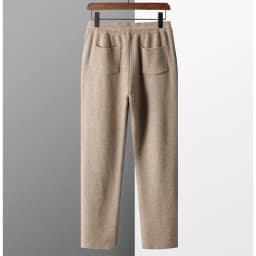 Autumn And Winter New Thick Leisure Cashmere Pants Men's Slim Knitted Pants 100% Pure Wool Pants To Keep Warm