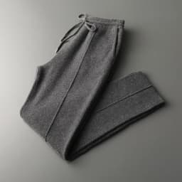 Autumn And Winter New Thick Leisure Cashmere Pants Men's Slim Knitted Pants 100% Pure Wool Pants To Keep Warm
