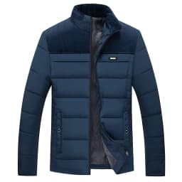 Puffer Jacket Men's Plush Thickened Parkas Stand Collar Jacket Men's Coat Winter Warm Thick Zipper Coat Padded Overcoat for Men