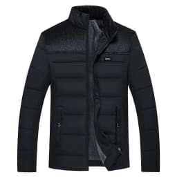 Puffer Jacket Men's Plush Thickened Parkas Stand Collar Jacket Men's Coat Winter Warm Thick Zipper Coat Padded Overcoat for Men