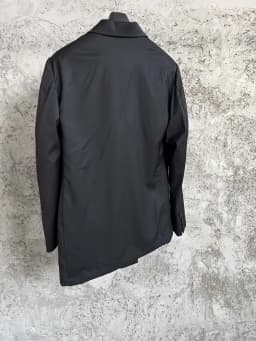 TOP-YAMAMOTO Japanese original classic laid-back style asymmetrical casual wool jacket suit for men, dark and stylish