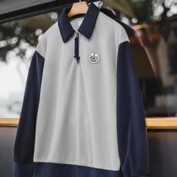 Maden Men's Polar Fleece Half Zip Sweatshirt Preppy Style Polo Collar with Color Block Thermal Pullover for Fall Winter Layering