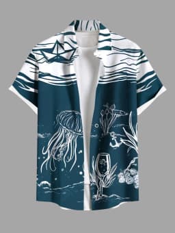 Summer Plus Size Men's Shirts 3D Print Hawaiian Shirts Button Up Beach Vacation Shirts Short Sleeve Shirt Casual Shirts For Men