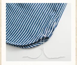 Heavyweight American Vintage Amekaji Shirt Amekaji 100% Cotton Blue White Vertical Stripe Workwear Shirt with Dual Chest Pockets