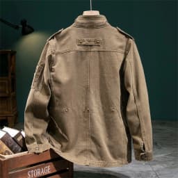 American Retro Style Men's Spring Casual Jackets Heavyweight Cotton Multi-Pockets Loose Cargo Jacket Fashion Outerwear