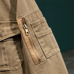American Retro Style Men's Spring Casual Jackets Heavyweight Cotton Multi-Pockets Loose Cargo Jacket Fashion Outerwear