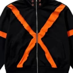 Men Jacket Y2K American Streetwear Zip Up Hoodie Splicing Raw Edge Cross X Pattern Stand Collar Hip Hop Track Coat New Trendy
