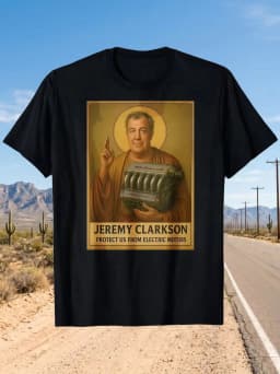 1pcs 100% Cotton Jeremy Clarkson Protect Us O-neck Short Sleeves T-shirt Print Plus Size Comfortable Casual Wear, Machine Washable
