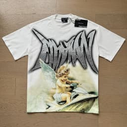 MIXED EMOTION American Retro Trend Diamond-Studded Letter Summer Street-Lounging Loose-Fitting Casual Couple T-Shirt