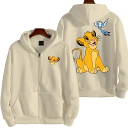 The Lion King Anime Spring and Autumn Men's New Zipper Hoodie Women's Pullover Couple Outdoor Sports Top Free Shipping