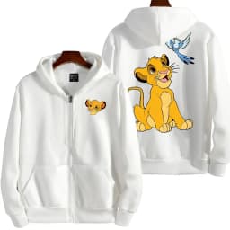 The Lion King Anime Spring and Autumn Men's New Zipper Hoodie Women's Pullover Couple Outdoor Sports Top Free Shipping