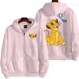 The Lion King Anime Spring and Autumn Men's New Zipper Hoodie Women's Pullover Couple Outdoor Sports Top Free Shipping
