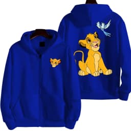 The Lion King Anime Spring and Autumn Men's New Zipper Hoodie Women's Pullover Couple Outdoor Sports Top Free Shipping