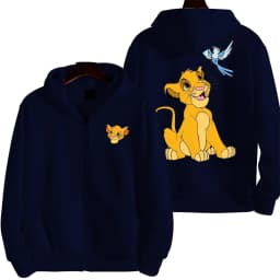 The Lion King Anime Spring and Autumn Men's New Zipper Hoodie Women's Pullover Couple Outdoor Sports Top Free Shipping