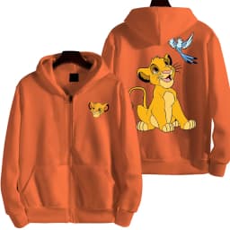 The Lion King Anime Spring and Autumn Men's New Zipper Hoodie Women's Pullover Couple Outdoor Sports Top Free Shipping
