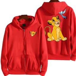 The Lion King Anime Spring and Autumn Men's New Zipper Hoodie Women's Pullover Couple Outdoor Sports Top Free Shipping