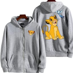 The Lion King Anime Spring and Autumn Men's New Zipper Hoodie Women's Pullover Couple Outdoor Sports Top Free Shipping