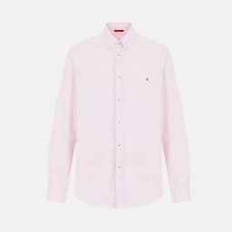 CH Logo Embroidered Solid Color Cotton Long Sleeve Shirt Men Button Down Collar Regular Fit Business Casual Daily Tops
