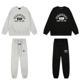 Men's fashion set including classic pullover sweatshirt and casual trousers, with the number "1977" printed on the front of the