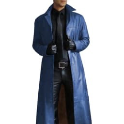 KIDWHXR Man Leather Trench Coat Autumn Turn Down Collar Windproof Men Jacket Streetwear Slim Long Sleeve Man Windbreaker