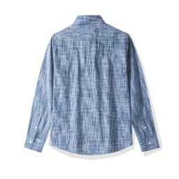 Japanese Vintage Kasuri Weave Work Shirt for Men 2026 Autumn Retro Amekaji Rain Pattern Long Sleeve Shirt OKONKWO