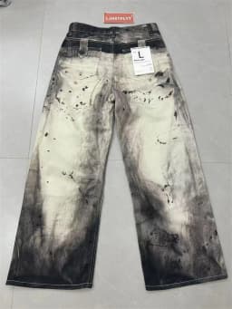 Men's Fashionable Printed Patterns Casual Pants High Waist Unisex Baggy Trousers Street Boys Bottom Male Wide Legs Sweatpants