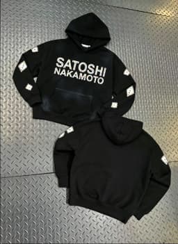 Vintage Distressed Trend Diamond Studded Satoshi Nakamoto Hooded Sweatshirt Men Women New High Street Fashion Hip Hop Pullover