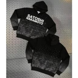 Vintage Distressed Trend Diamond Studded Satoshi Nakamoto Hooded Sweatshirt Men Women New High Street Fashion Hip Hop Pullover